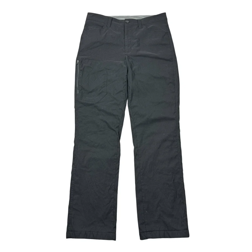Eddie Bauer Fleece Lined‎ Tech Pants Men 32x32 (31x31) Black Outdoors Nylon